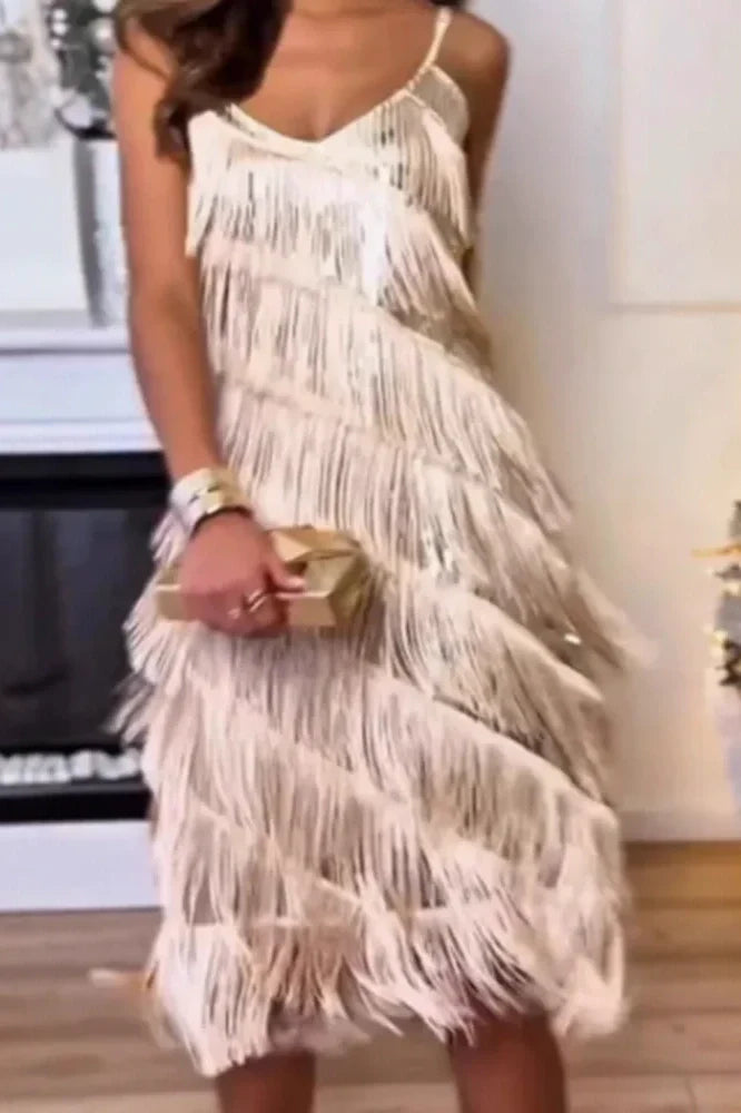 Elegant Slim High Waist Backless Sleeveless Midi Dress