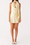 Elegant Backless Slim Fit Mini Dress