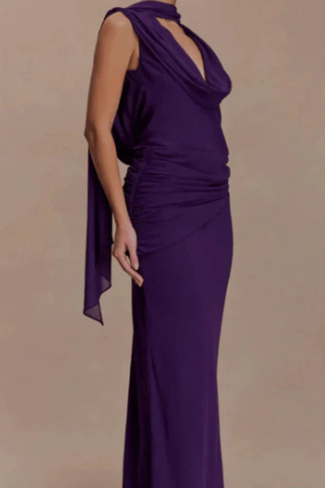 Elegant Hollow Sleeveless Slim Maxi Dress