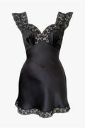 Lace Printed Patchwork Slim Mini Dress