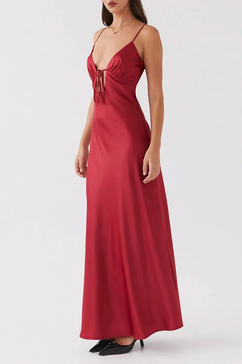 Sleeveless Tie-Up Backless Maxi Dress