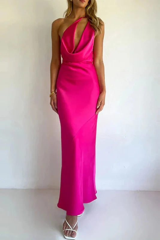 Hollow Out Backless High Waist Slim Maxi Dress