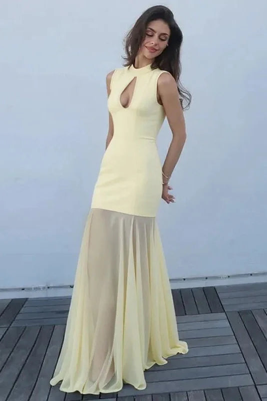 Elegant Sleeveless Patchwork Maxi Dress