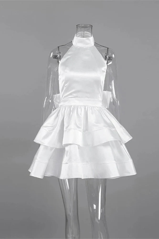 Elegant High Waist Backless Mini Dress