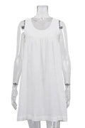 Sleeveless High Waist Pleated Patchwork Mini Dress