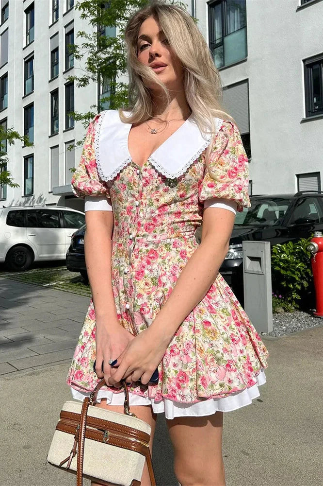 V-Neck High Waist Patchwork Slim Bodycon Mini Dress