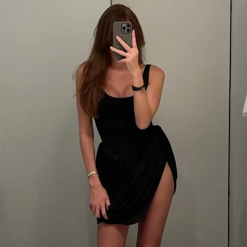 Elegant High Waist Backless Mini Dress