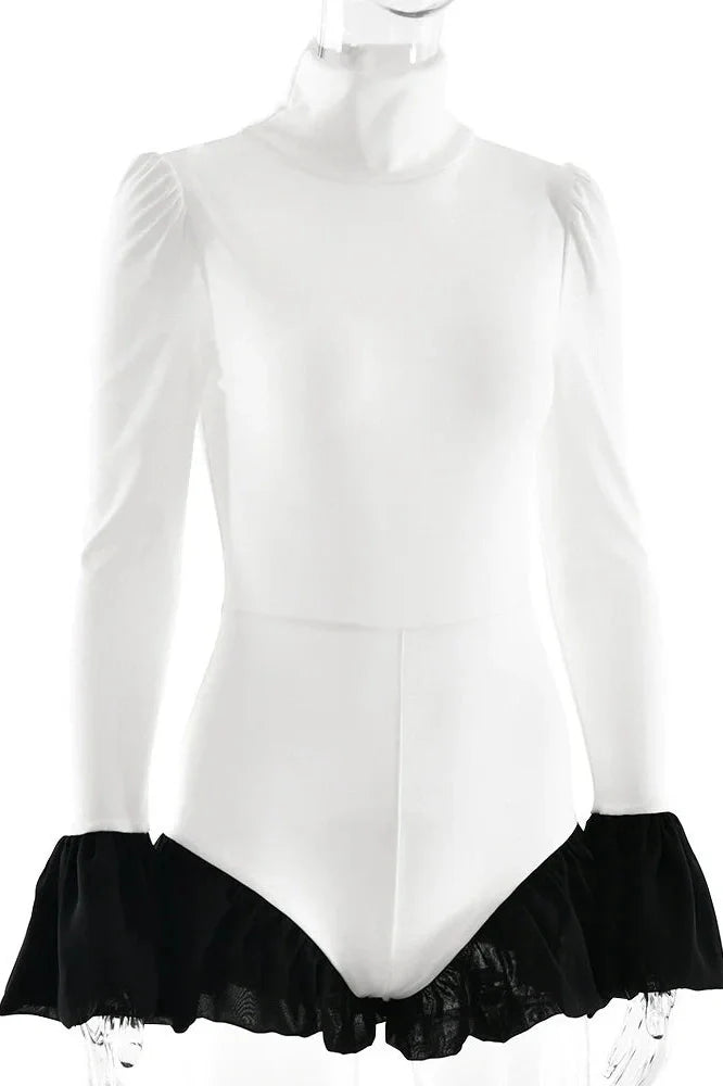 Patchwork Slim Long Sleeve Bodycon Mini Dress