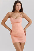 Spaghetti Strap Sleeveless Backless Mini Dress