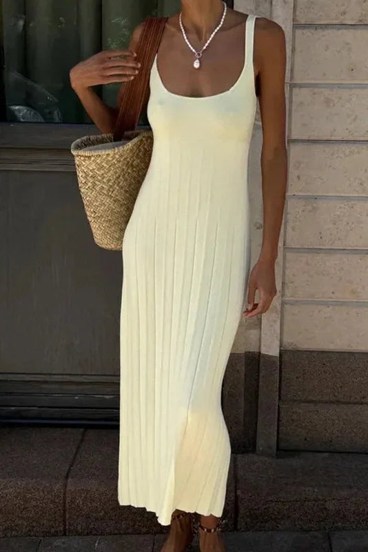 Backless High Waist Sleeveless Slim Maxi Dress