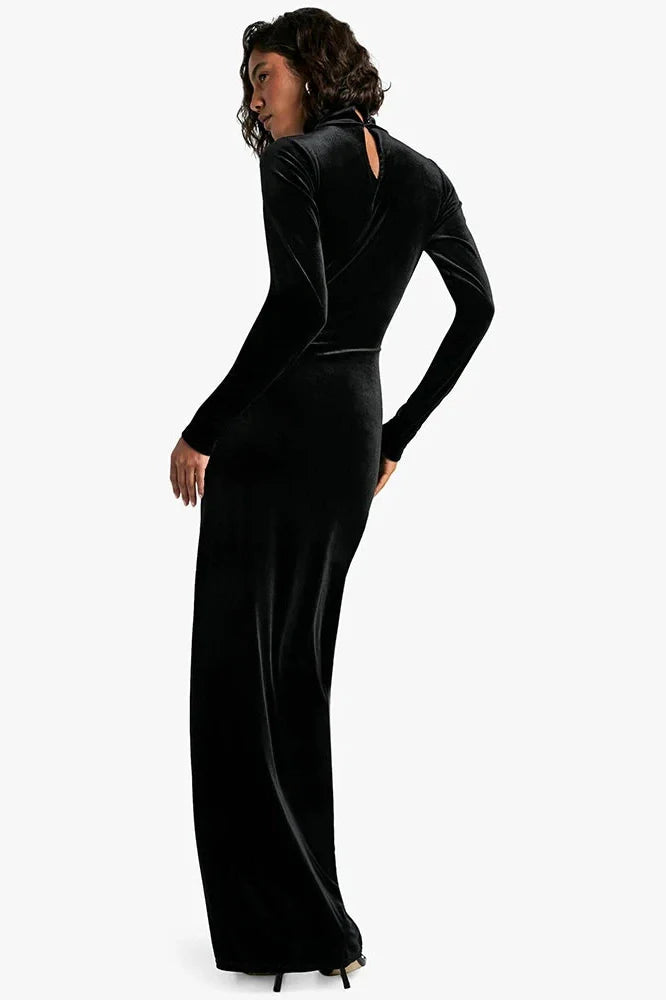 Long Sleeve Turtleneck Bodycon Maxi Dress