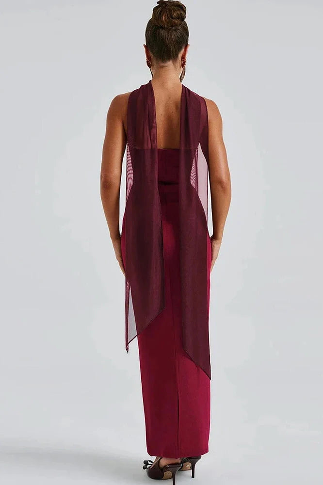 Elegant Strapless Slim Sleeveless Maxi Dress