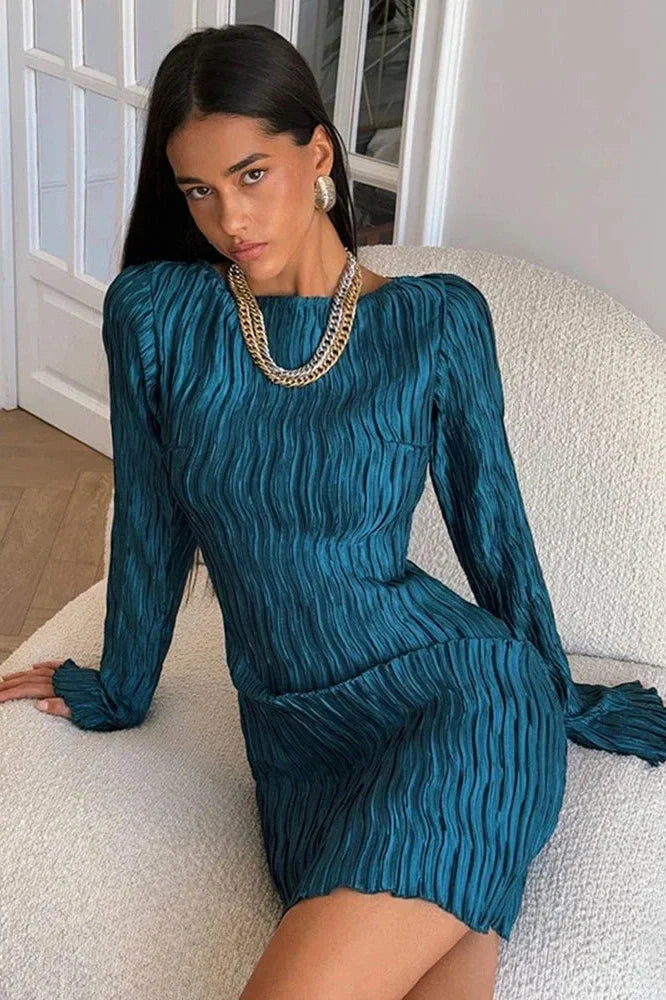 Elegant Long Sleeve Mini Dress