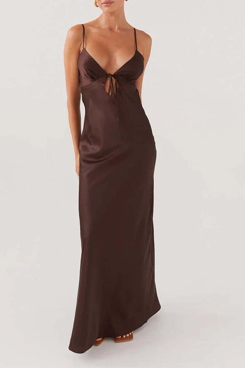 Sleeveless Tie-Up Backless Maxi Dress