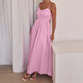 V-Neck Sleeveless Backless High Waist Maxi Dress
