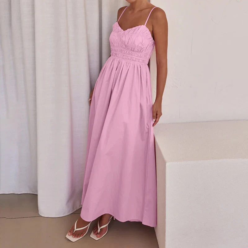 V-Neck Sleeveless Backless High Waist Maxi Dress
