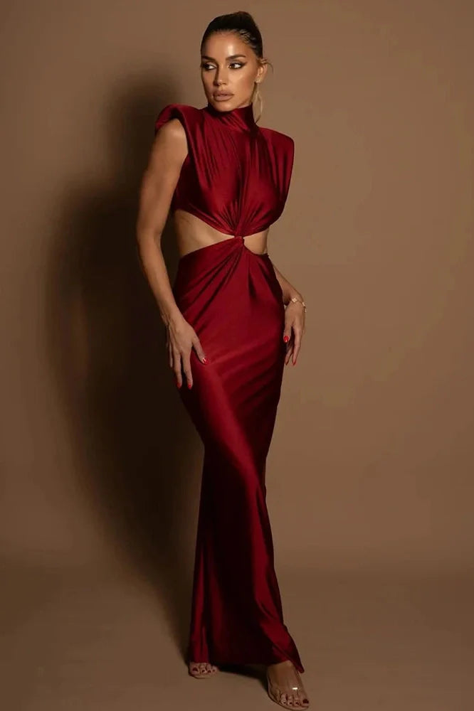 Hollow Out Sleeveless Bodycon Maxi Dress