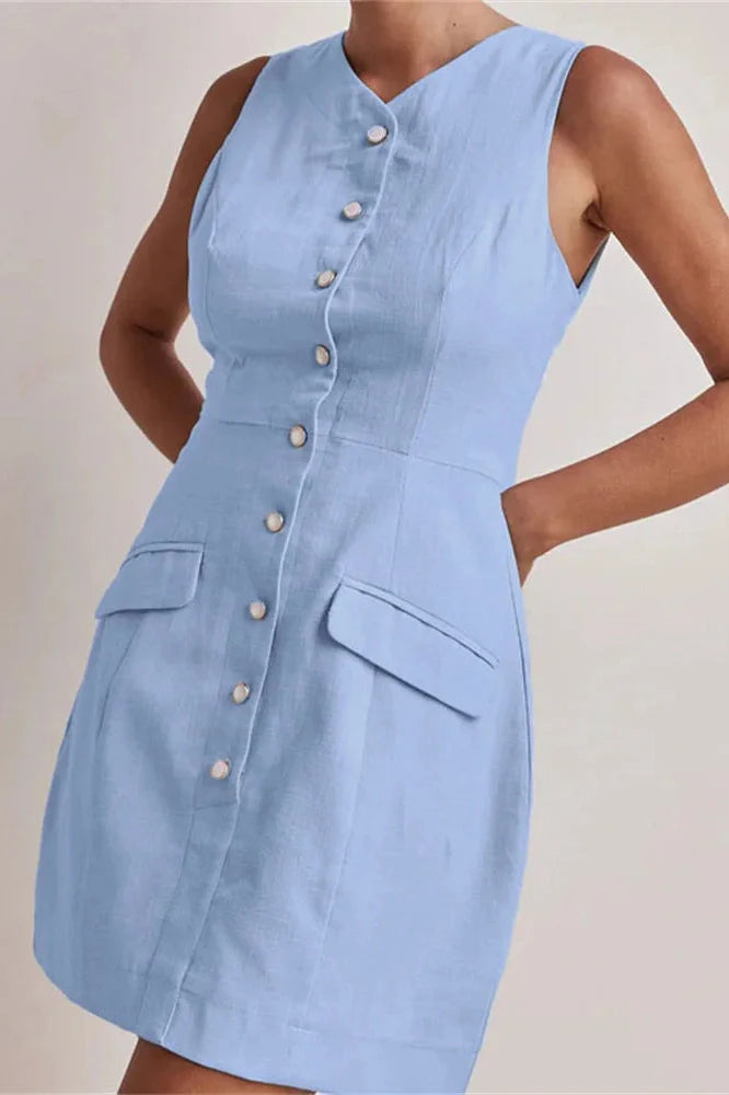 Patchwork Sleeveless Mini Dress