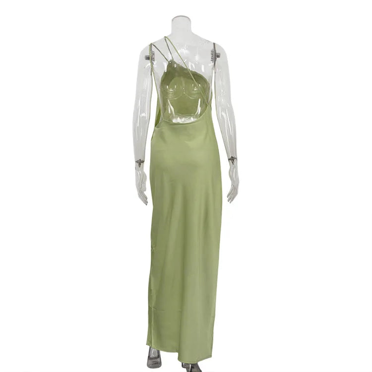 Elegant Backless High Waist Sleeveless Maxi Dress