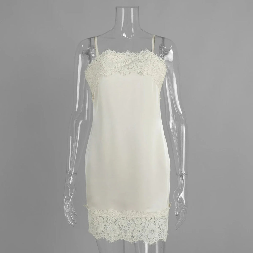 Elegant Patchwork Backless Mini Dress
