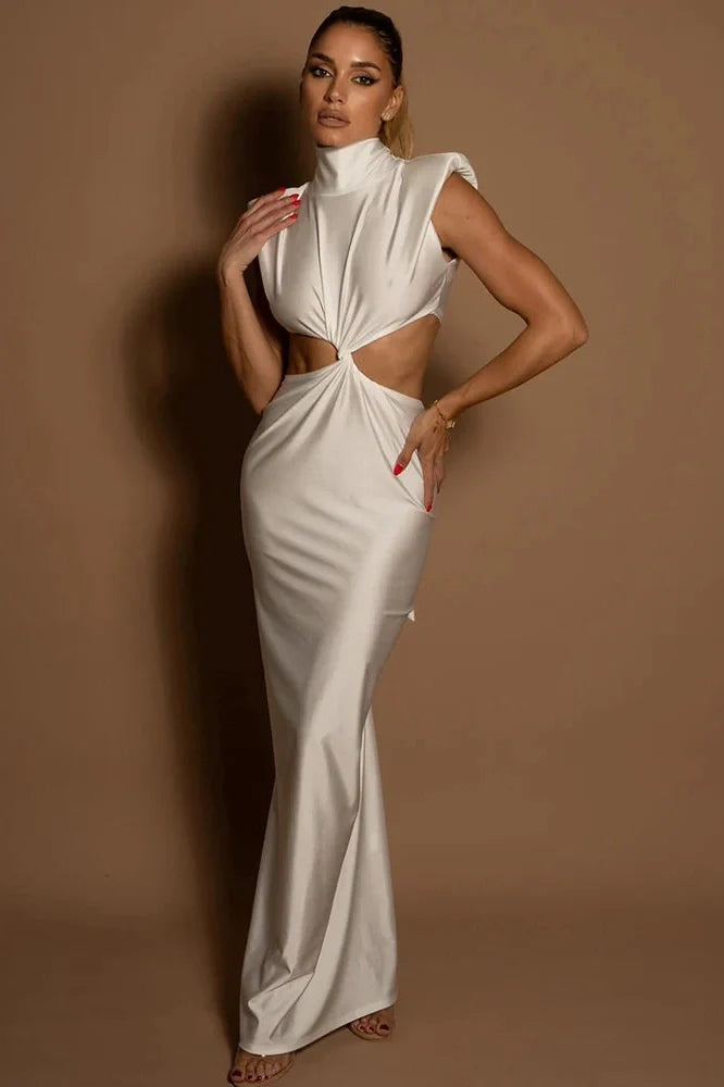 Hollow Out Sleeveless Bodycon Maxi Dress