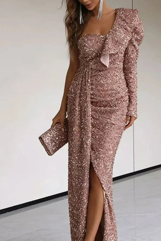 Elegant Sleeveless Slim Slash Collar Maxi Dress