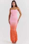 Strapless Off-shoulder Sleeveless Backless Maxi Dress