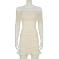 Pleated Strapless Sleeveless Slim Mini Dress