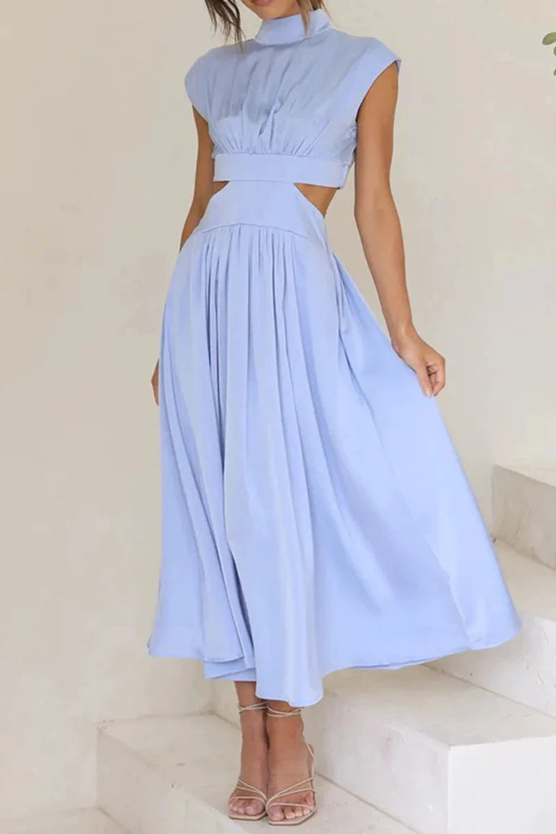 Hollow-Out Sleeveless Loose Maxi Dress