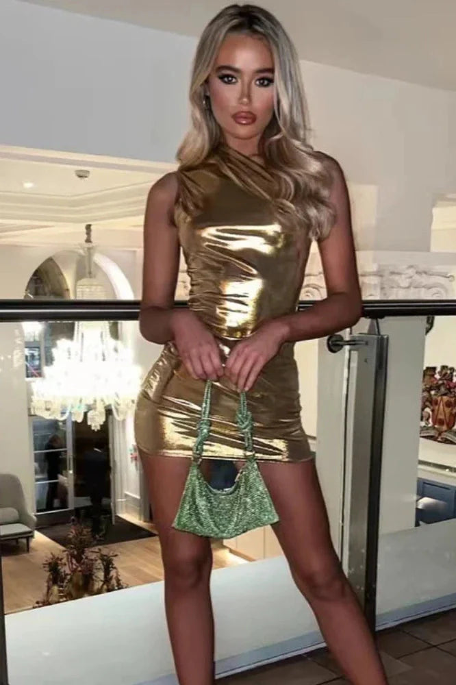 Elegant Bodycon Sleeveless High Waist Slim Mini Dress