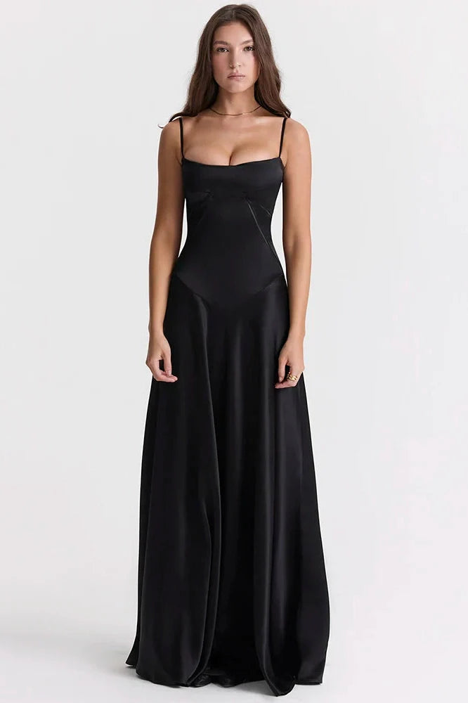 Lace-up Spaghetti Strap Sleeveless Backless Maxi Dress