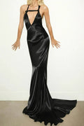 Hollow Out V-Neck Sleeveless Slim Maxi Dress