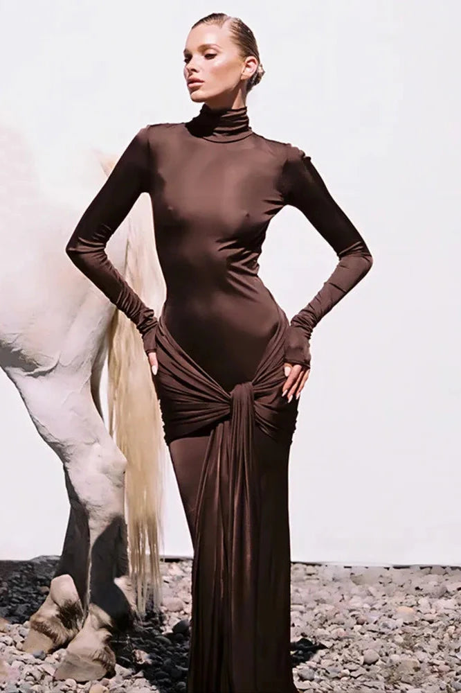 Elegant Long Sleeve Bodycon Maxi Dress