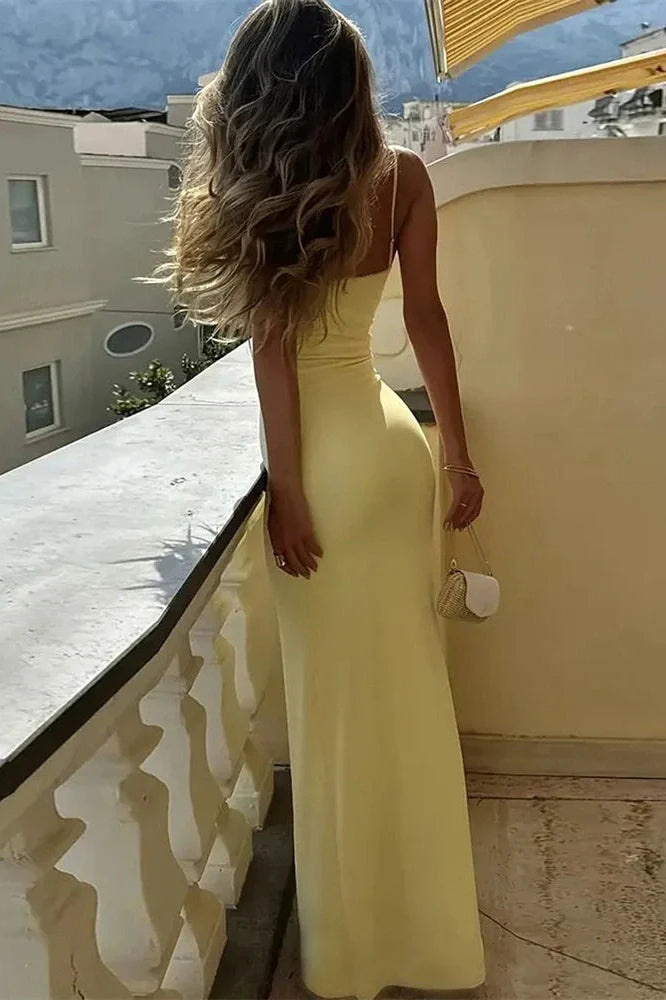 Patchwork Backless Slim Bodycon Maxi Dress