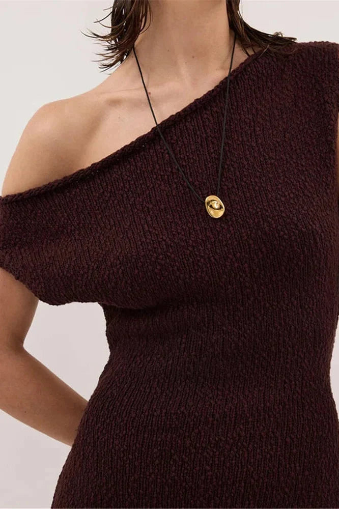 One-Shoulder High Waist Sleeveless Mini Dress