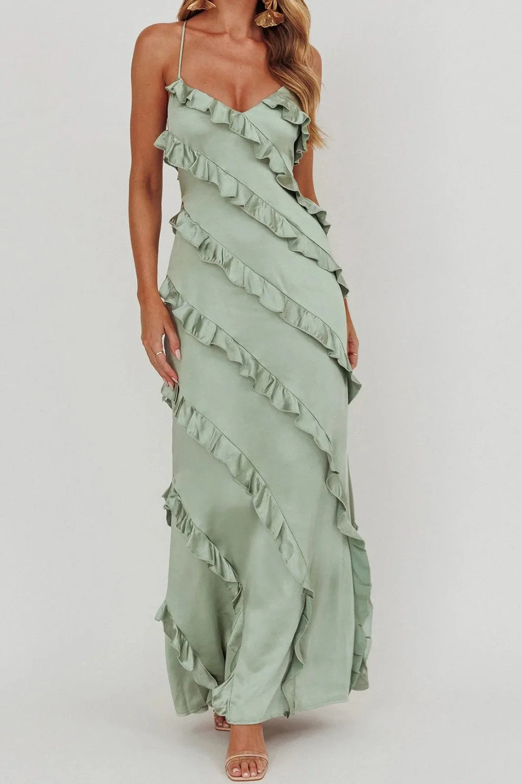 Sleeveless Spaghetti Strap Maxi Dress