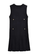 Elegant Knitted Sleeveless High Waisted Mini Dress