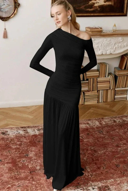 Elegant Slim Long Sleeve Maxi Dress