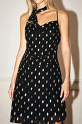 Hollow Out Printed Sleeveless Mini Dress