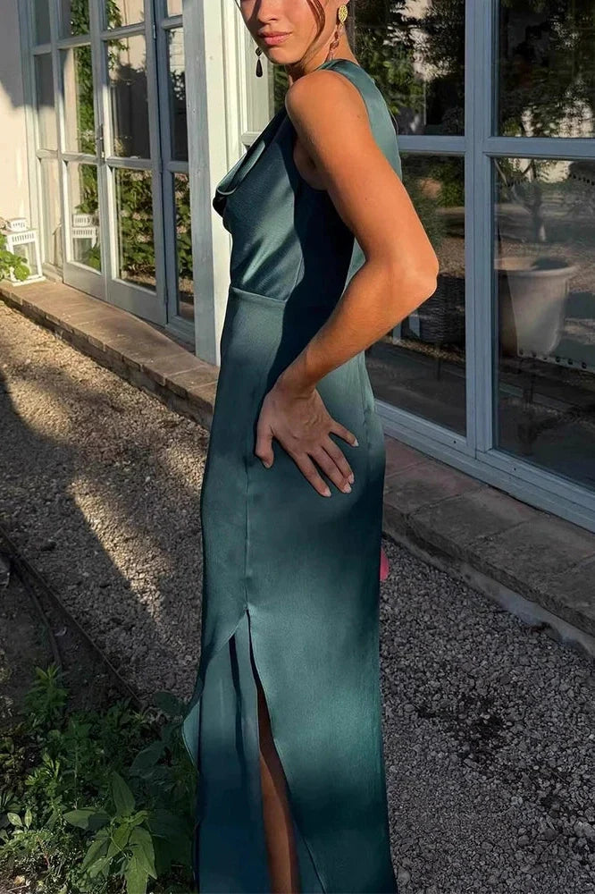 Hollow Out Sleeveless Slim High Waist Maxi Dress