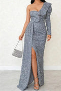 Elegant Sleeveless Slim Slash Collar Maxi Dress