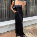 Strapless Sleeveless Backless Patchwork High-Waisted Maxi Dress