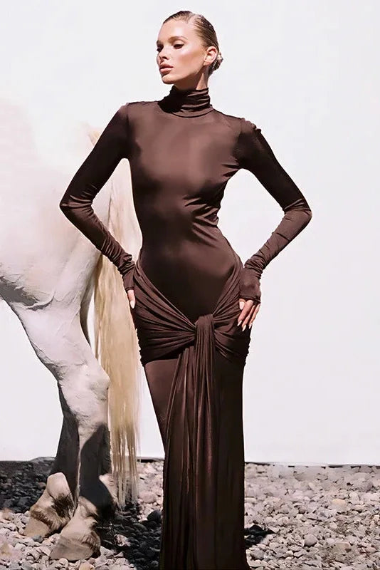 Elegant Long Sleeve Bodycon Maxi Dress