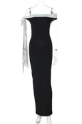 Sleeveless Off-shoulder High Waist Bodycon Maxi Dress