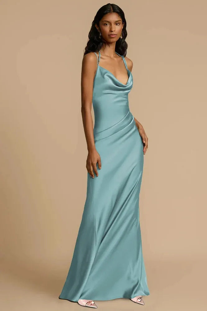Spaghetti Strap Backless Sleeveless Bodycon Maxi Dress