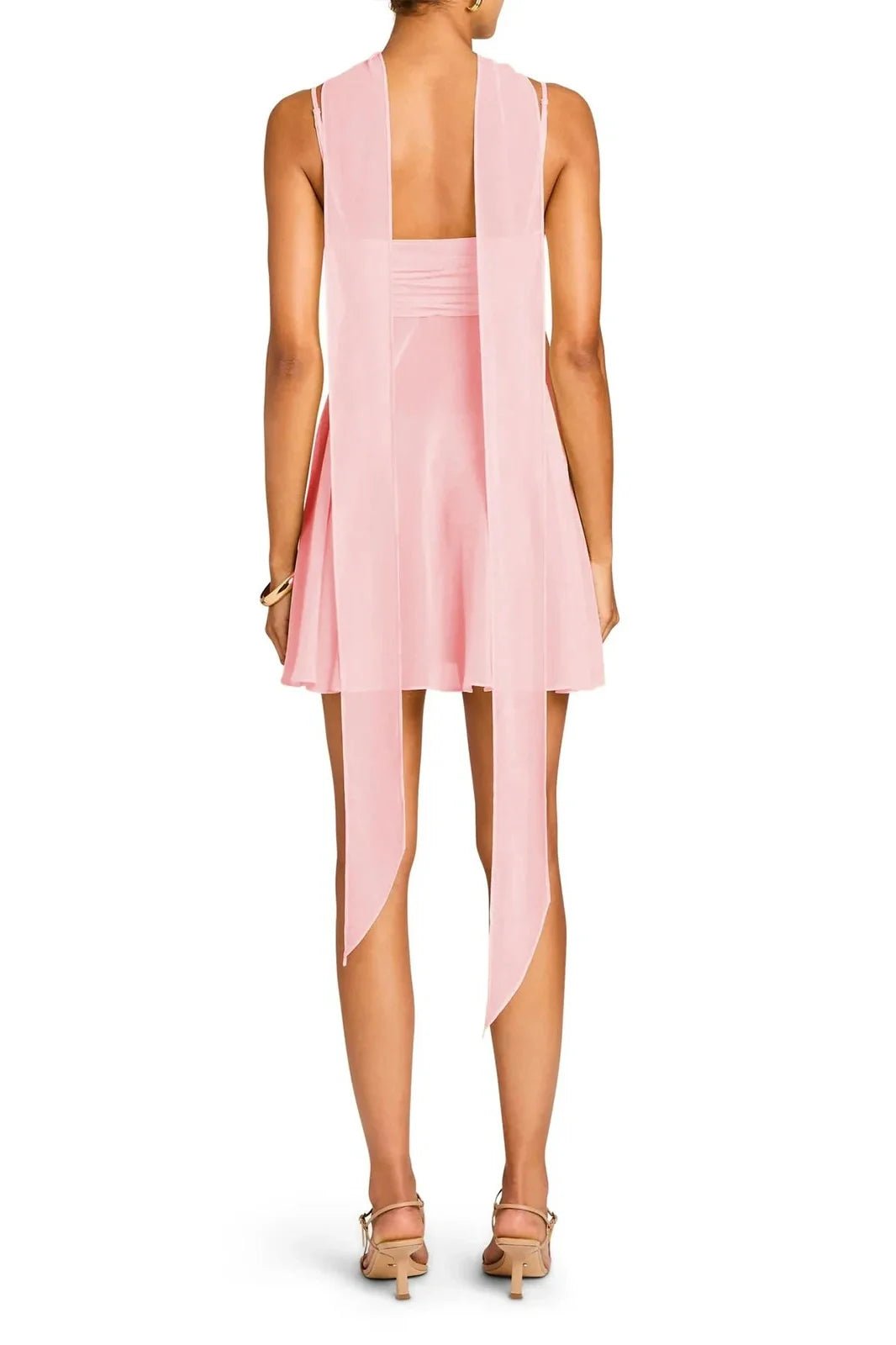 Sleeveless Spaghetti Strap Backless A-Line Mini Dress