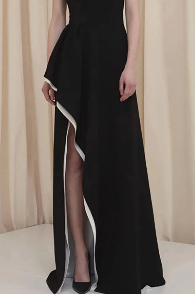 Elegant O-Neck Sleeveless High Split Maxi Dress