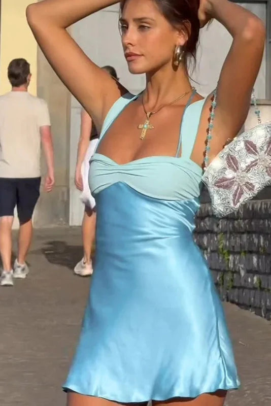 Lace Up Backless Sleeveless Bodycon Mini Dress