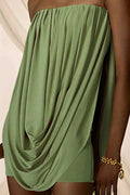 Pleated Loose Patchwork High Waist Mini Dress