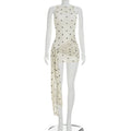Polka Dot See-Through Sleeveless Slim Mini Dress